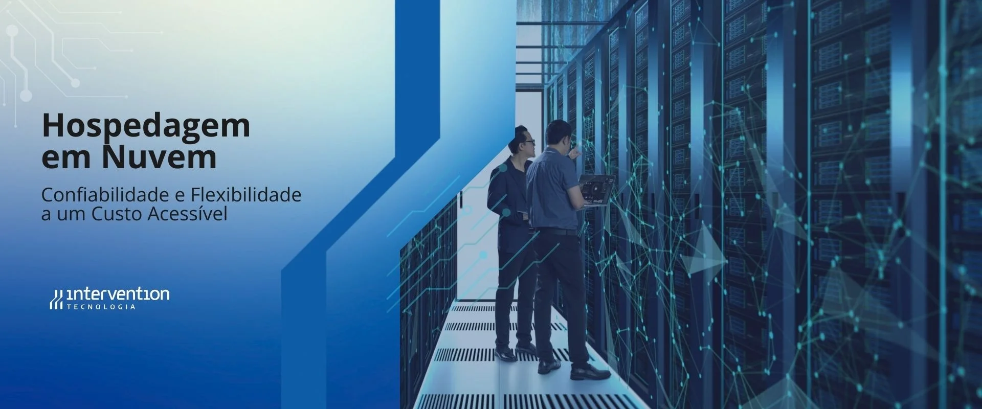 IT professionals at work in a modern data centre environment
